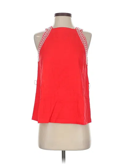 Pre-owned Ann Taylor Sleeveless Top Red Halter Neckline Tops