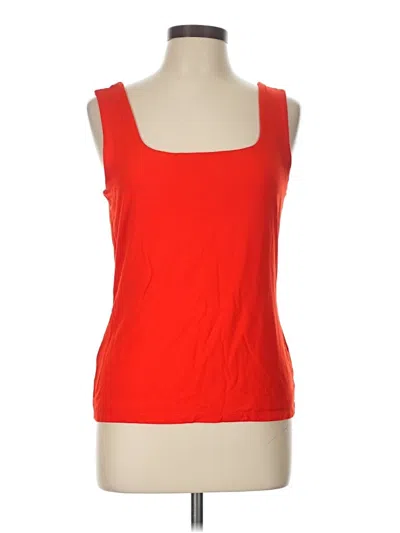 Pre-owned Ann Taylor Sleeveless Top Red Scoop Neck Tops