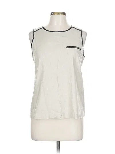 Pre-owned Ann Taylor Sleeveless Top Silver Boatneck Tops