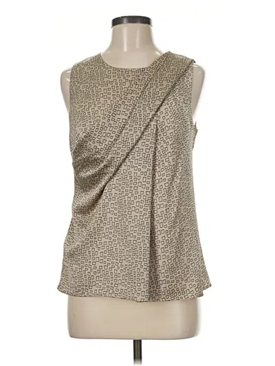 Pre-owned Ann Taylor Sleeveless Top Tan One Shoulder Neckline Tops