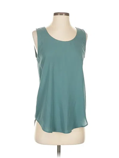 Pre-owned Ann Taylor Sleeveless Top Teal Scoop Neck Tops In Blue