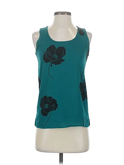 Ann Taylor Sleeveless Top Teal Scoop Neck Tops In Multi