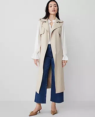 Ann Taylor Sleeveless Trench Coat In Toasted Oat
