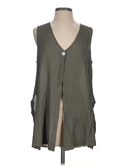Pre-owned Ann Taylor Sleeveless T-shirt In Gray