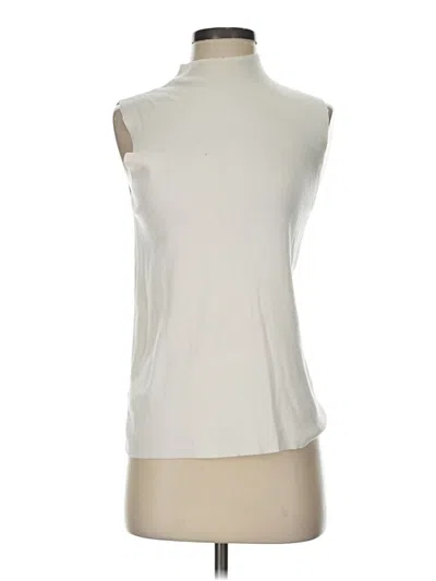 Pre-owned Ann Taylor Sleeveless T-shirt In Ivory