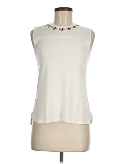 Pre-owned Ann Taylor Sleeveless T-shirt In Ivory