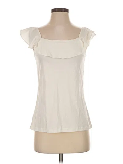 Pre-owned Ann Taylor Sleeveless T-shirt In Ivory
