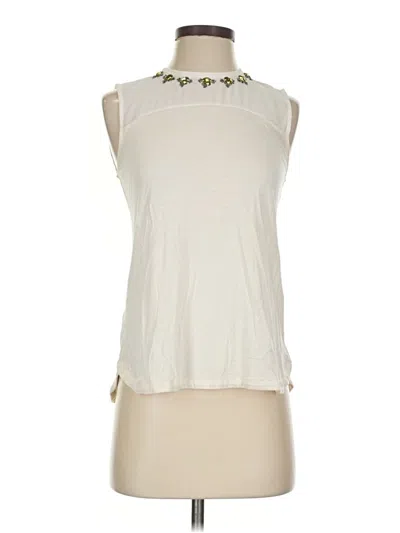 Pre-owned Ann Taylor Sleeveless T-shirt In Ivory
