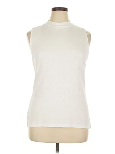 Pre-owned Ann Taylor Sleeveless T-shirt In White