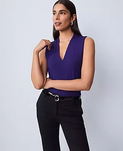 Ann Taylor Sleeveless V-neck Top In Purple
