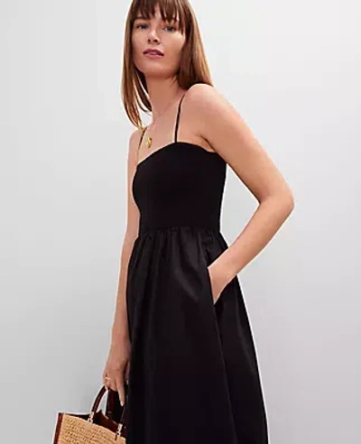 Ann Taylor Smocked Linen Blend Maxi Dress