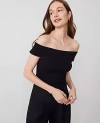 Ann Taylor Smocked Off-the-shoulder Top In Black