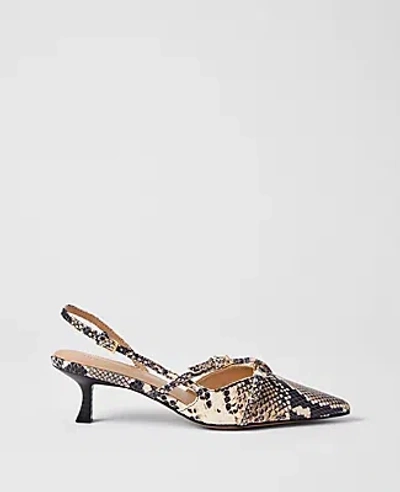 Ann Taylor Snake Print Crossover Pump In Black