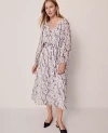 Ann Taylor Snake Print Flare Maxi Dress In Gray