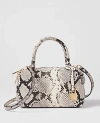 Ann Taylor Snake Print Mini Crossbody Bag In Black