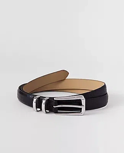 Ann Taylor Snake Rectangle Buckle Belt In Black