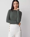 Ann Taylor Snap Cuff Top In Dried Cilantro