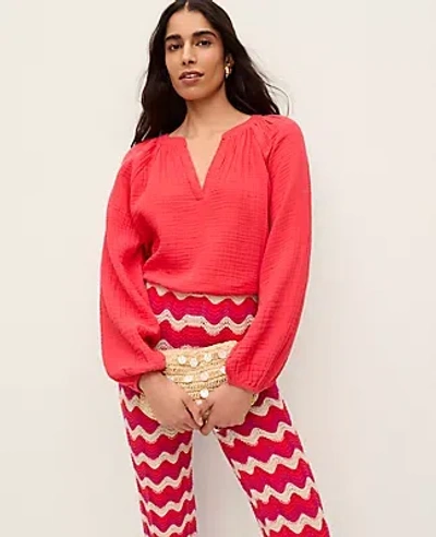 Ann Taylor Split Neck Blouse