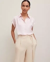 Ann Taylor Split Neck Popover Top In Potpourri