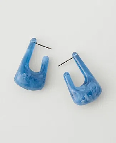 Ann Taylor Square Enamel Hoop Earrings In Blue