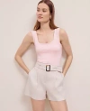 Ann Taylor Petite Square Neck Tank Top In Purple