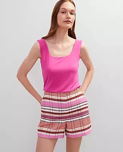 Ann Taylor Square Neck Tank Top In Purple