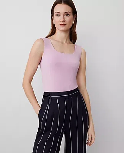 Ann Taylor Square Neck Tank Top In Clean Lilac