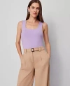 Ann Taylor Square Neck Tank Top In Purple