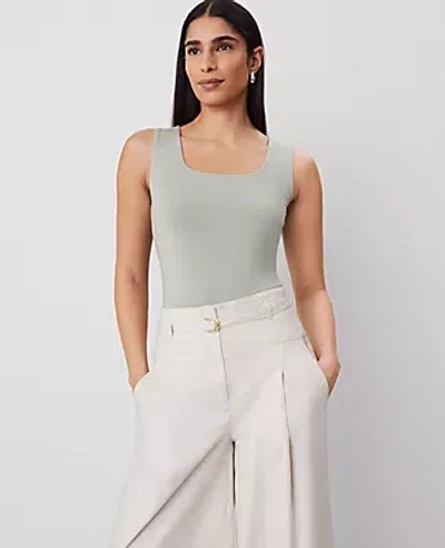 Ann Taylor Square Neck Tank Top In Seagrass