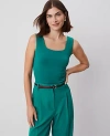 Ann Taylor Square Neck Tank Top In Shady Glade