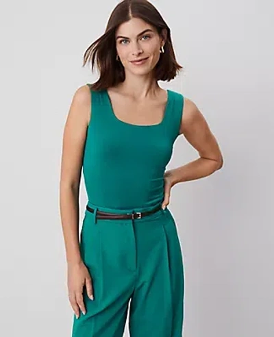 Ann Taylor Square Neck Tank Top In Shady Glade
