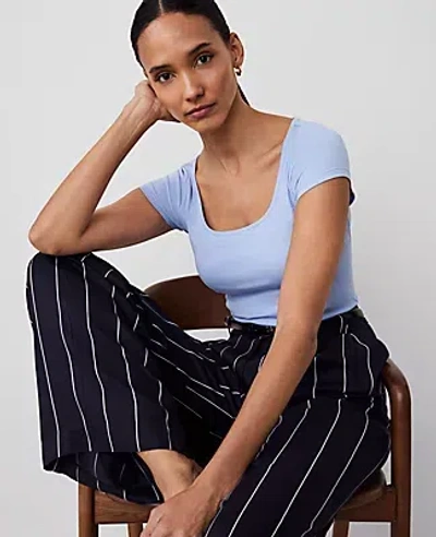 Ann Taylor Square Neck Tee In Serenity