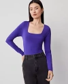 Ann Taylor Square Neck Top In Liberty Purple