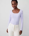 Ann Taylor Square Neck Top In Lilac Bud