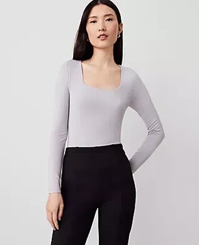 Ann Taylor Square Neck Top In Magnesium