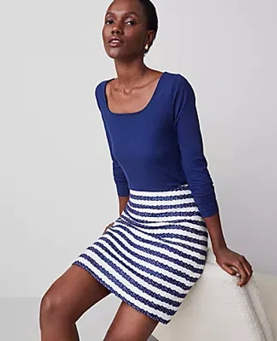 Ann Taylor Square Neck Top In Royalty Blue
