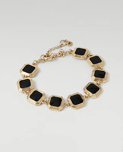 Ann Taylor Square Stone Bracelet In Goldtone