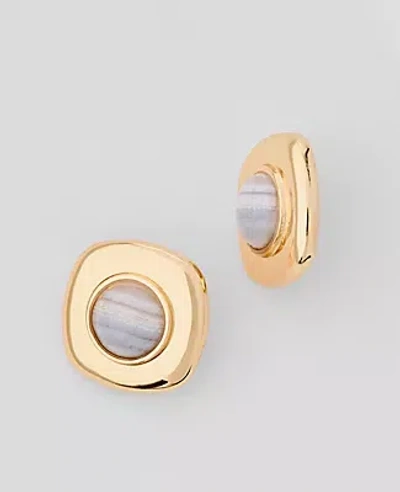 Ann Taylor Square Stone Stud Earrings In Gold