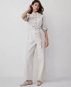 Ann Taylor Stand Collar Jumpsuit In Tahini
