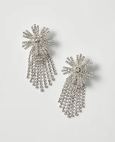 Ann Taylor Star Tassel Drop Earrings In Silvertone