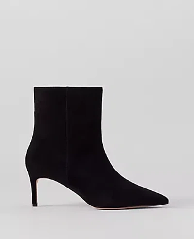 Ann Taylor Stiletto Suede Bootie In Black