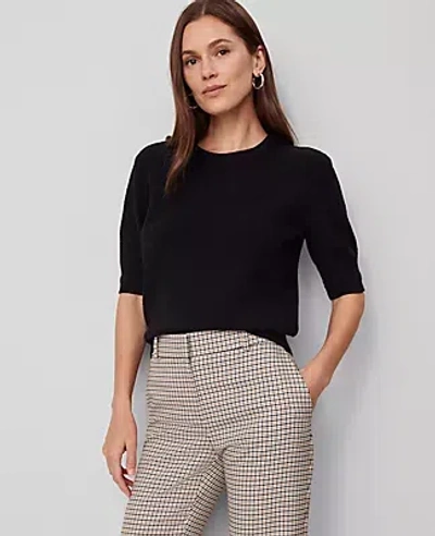 Ann Taylor Stitch Sweater Tee In Black