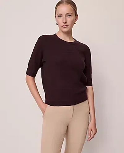 Ann Taylor Stitch Sweater Tee In Black