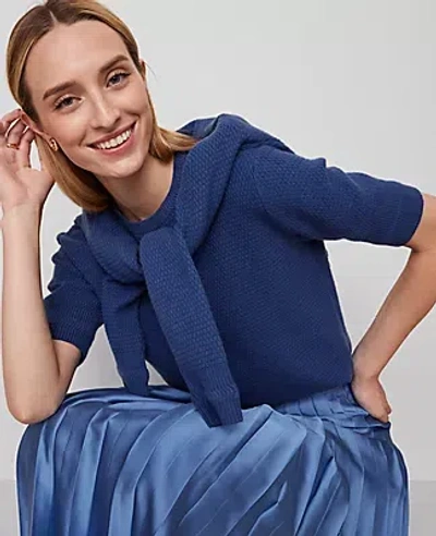Ann Taylor Stitch Sweater Tee In Blue