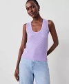 Ann Taylor Stitched Sweater Shell Top In Radiant Amethyst