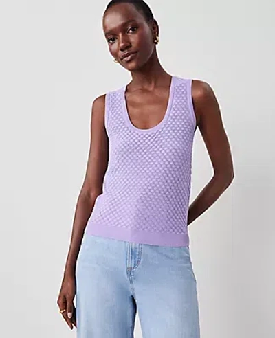 Ann Taylor Stitched Sweater Shell Top In Radiant Amethyst