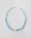 Ann Taylor Stone Ball Statement Necklace In Freesia Blue