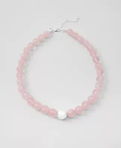 Ann Taylor Stone Ball Statement Necklace In Pink Peony