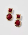 Ann Taylor Stone Double Drop Earrings In Gold