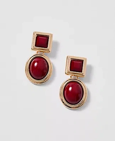 Ann Taylor Stone Double Drop Earrings In Gold